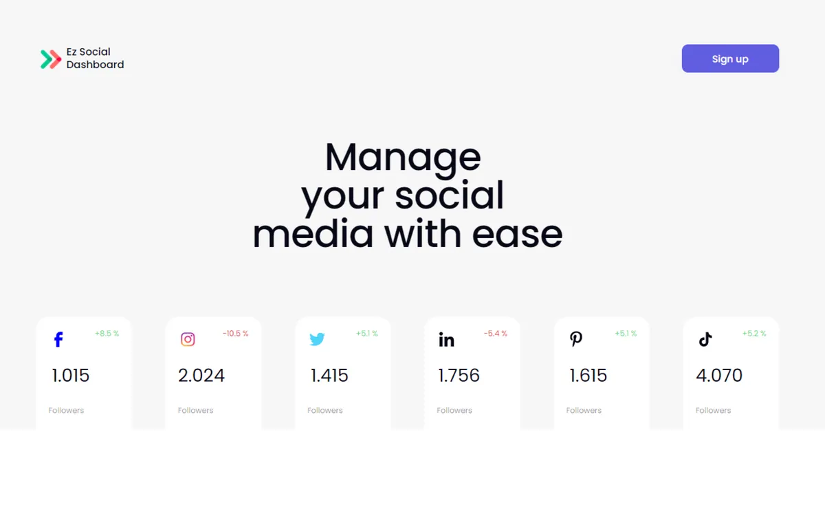 Ez Social Dashboard screenshot 1