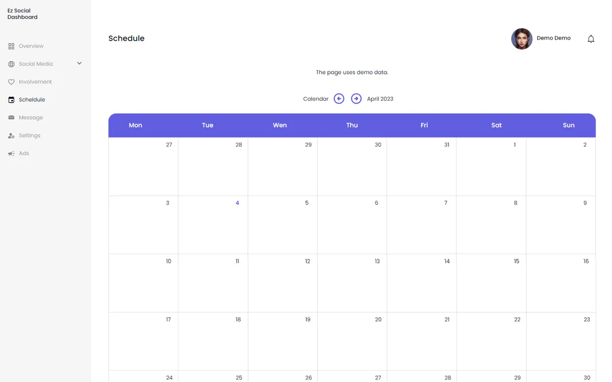 Ez Social Dashboard screenshot 5