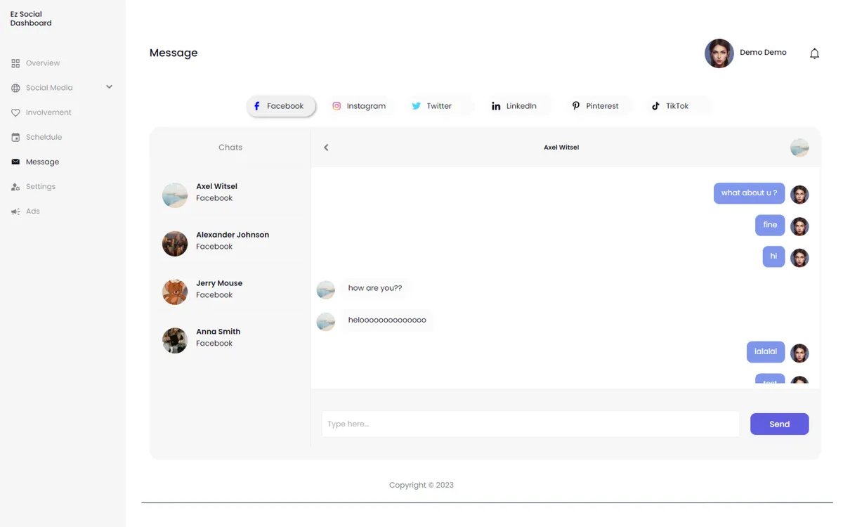 Ez Social Dashboard screenshot 6