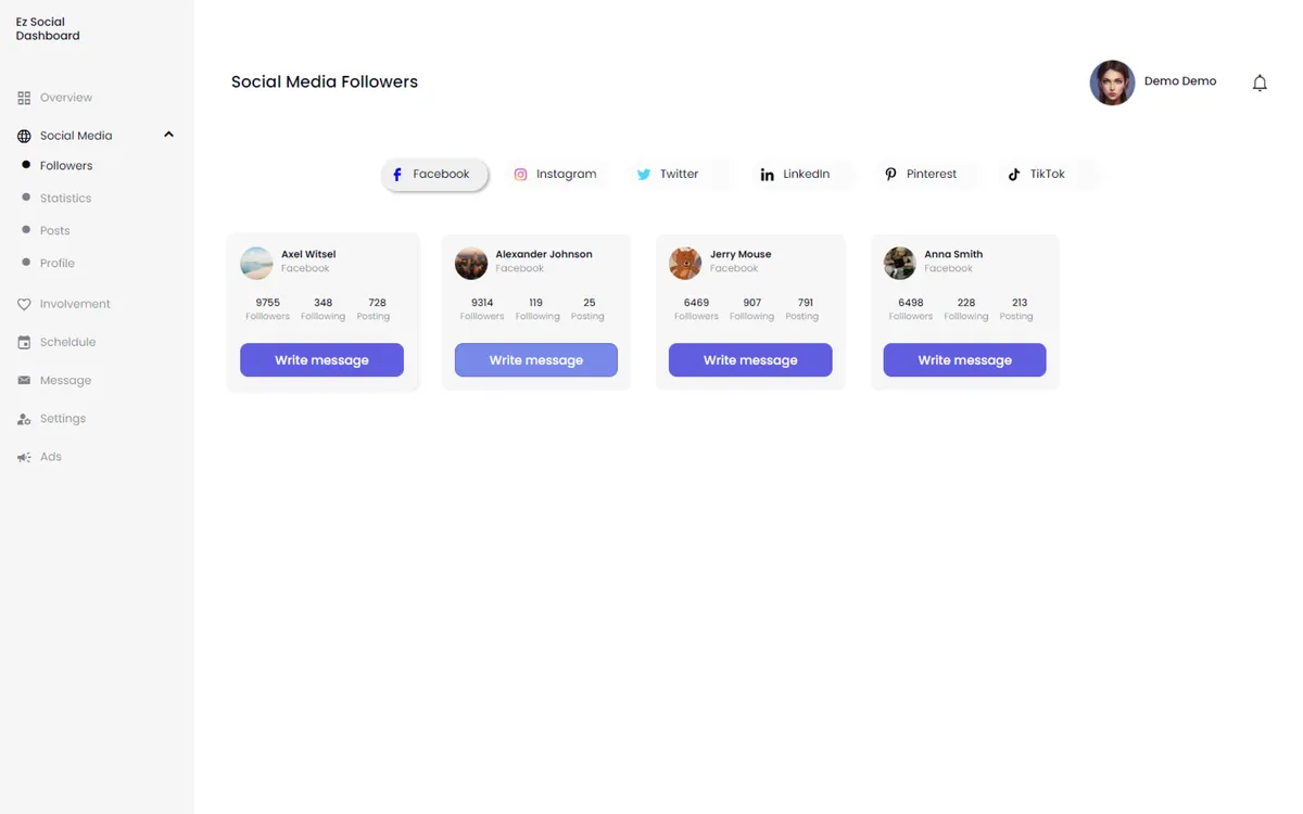 Ez Social Dashboard screenshot 7