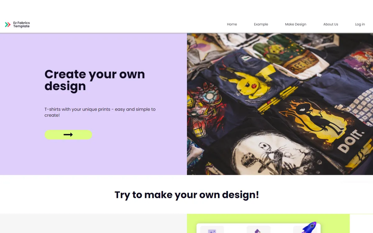 Ez T-shirt Design Landing screenshot 1