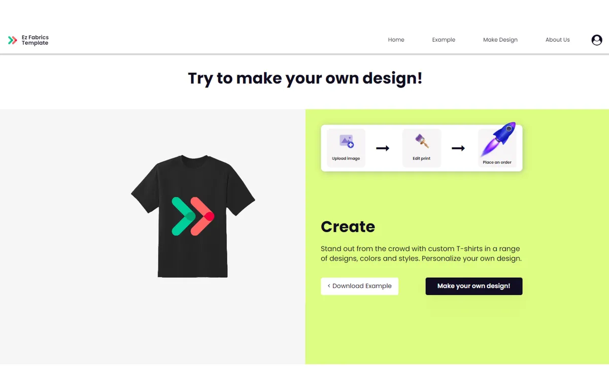 Ez T-shirt Design Landing screenshot 4