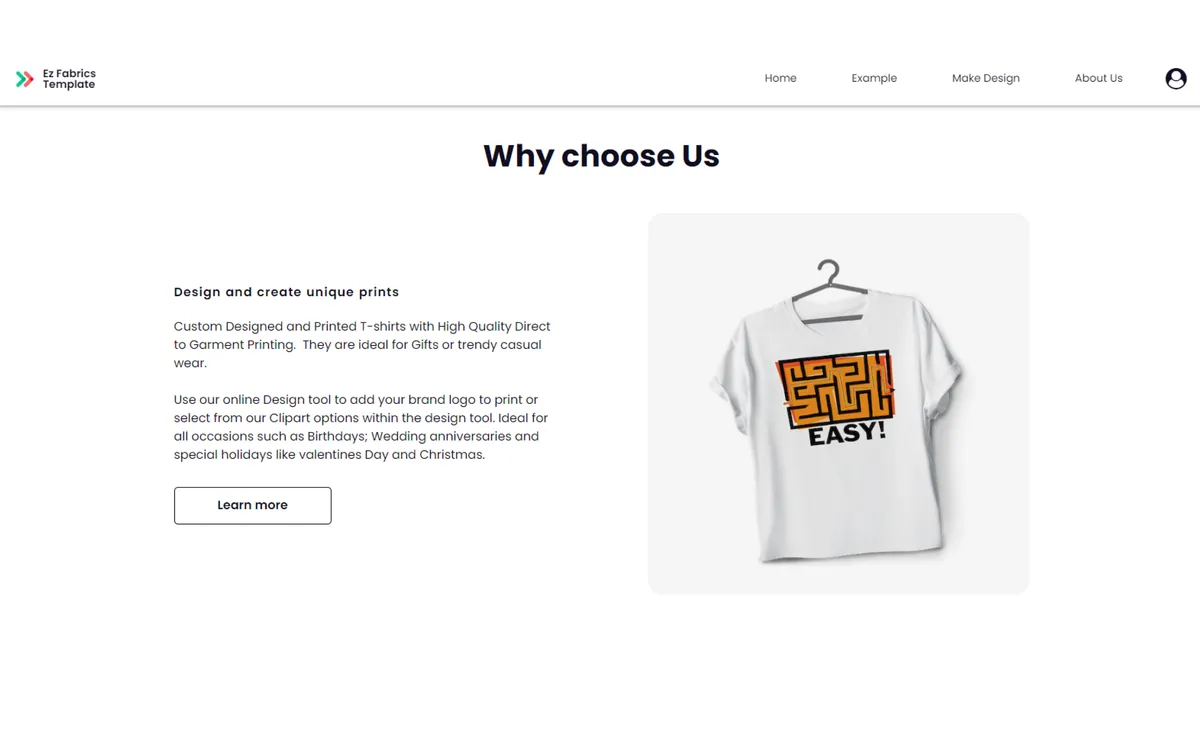 Ez T-shirt Design Landing screenshot 5