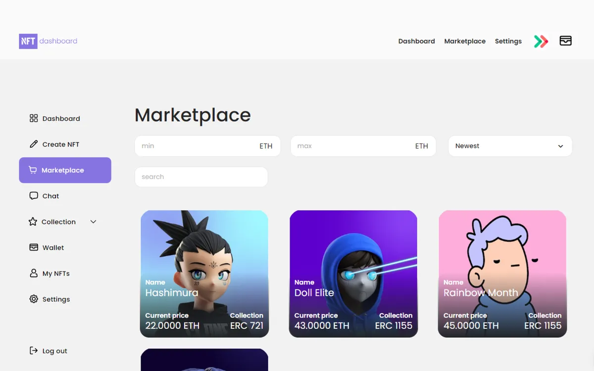 Ez NFT Dashboard screenshot 4