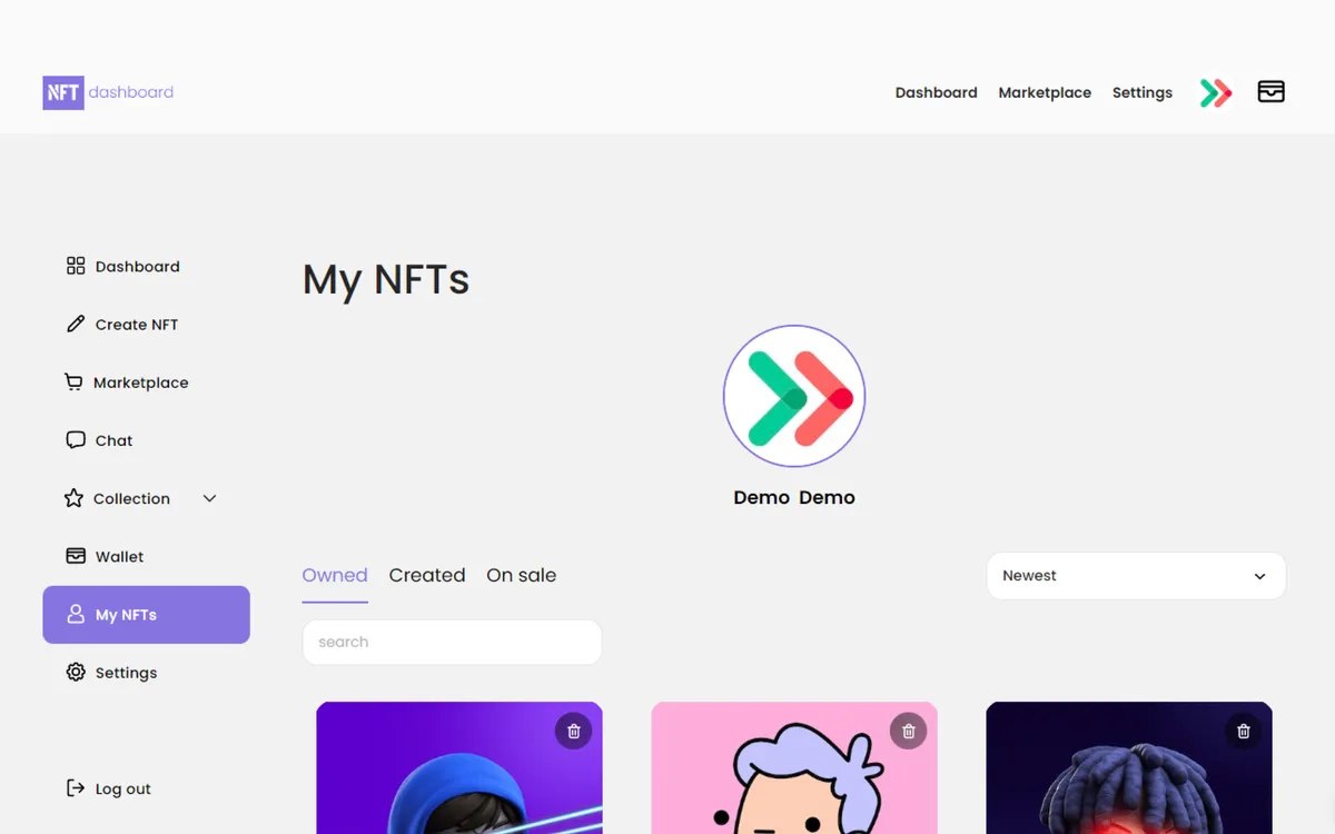 Ez NFT Dashboard screenshot 7