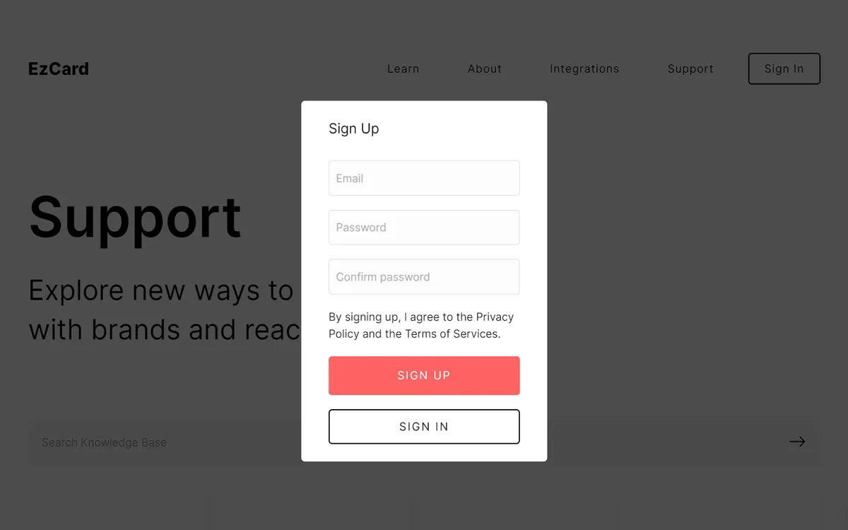 Ez Card Landing screenshot 6