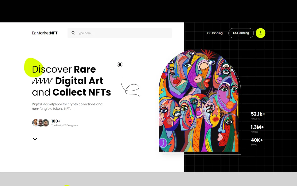 Ez Crypto NFT,ICO,IDO- Landing screenshot 1