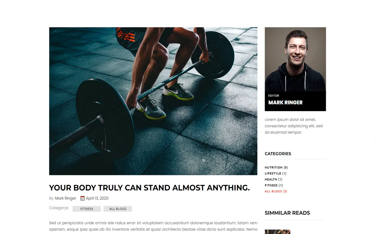 Ez Fitness Club Template screenshot 6