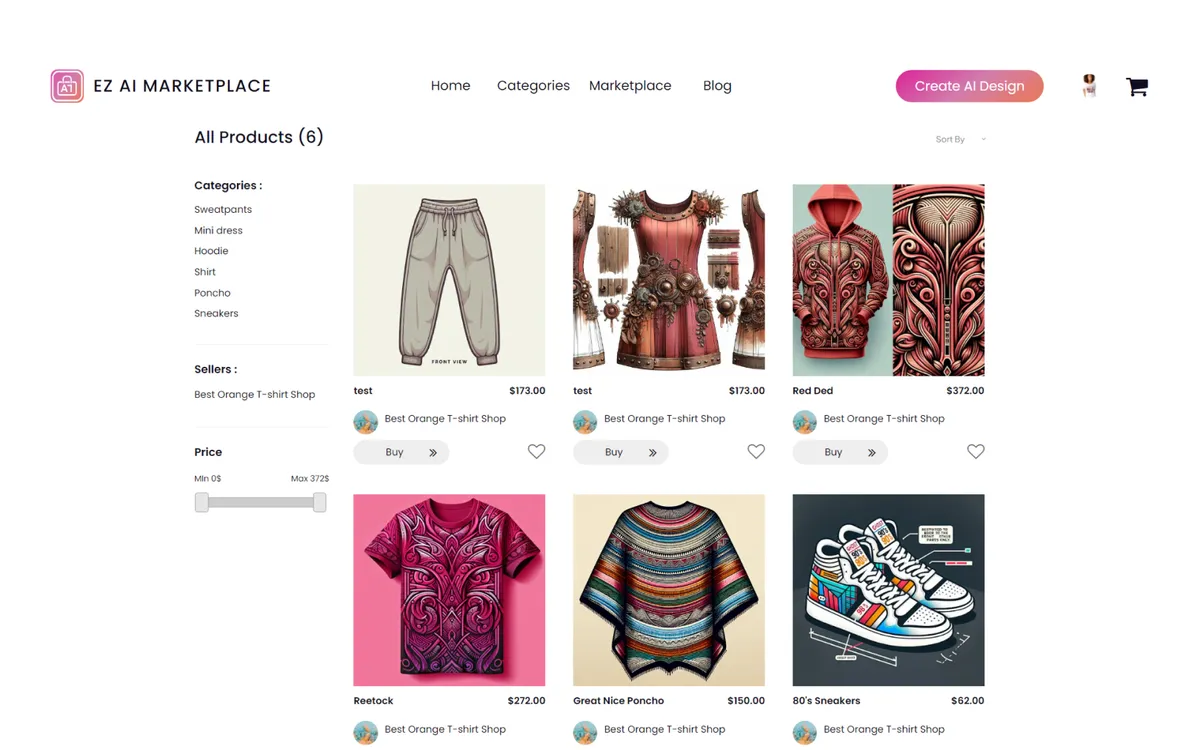 Ez AI Marketplace screenshot 2