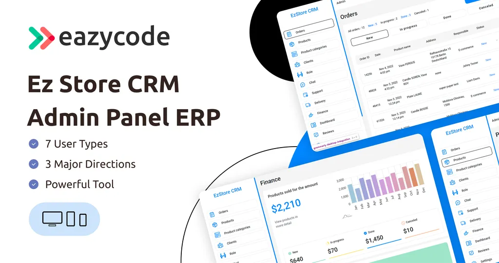 Ez Store Admin Panel, CRM