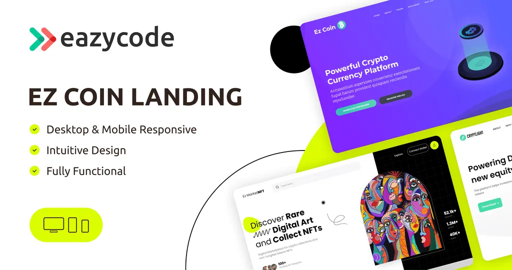 Ez Crypto NFT,ICO,IDO- Landing