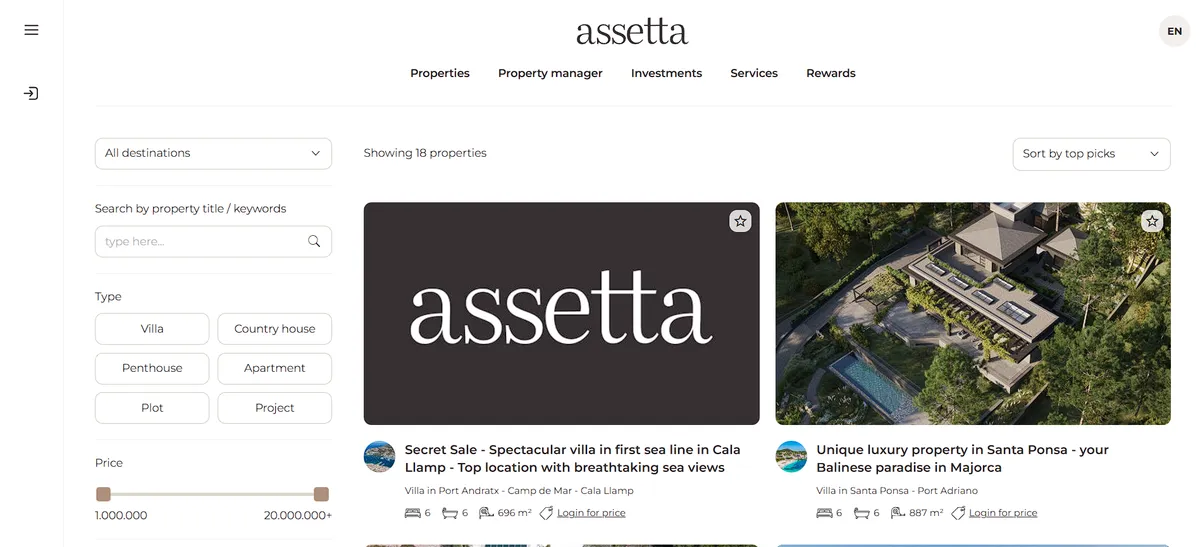 Assetta screenshot 2